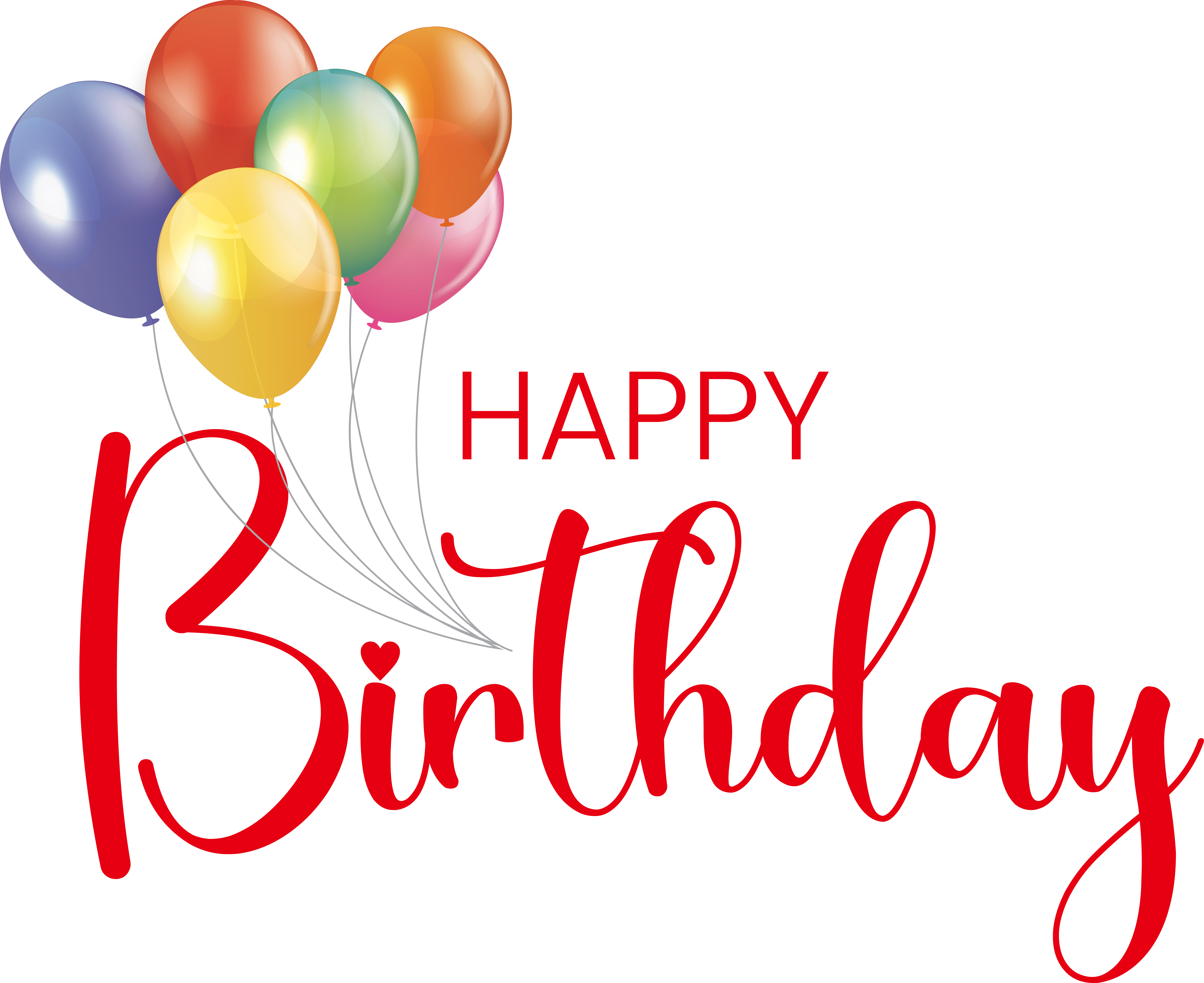 Free PNG Download: Happy Birthday Text with Balloon