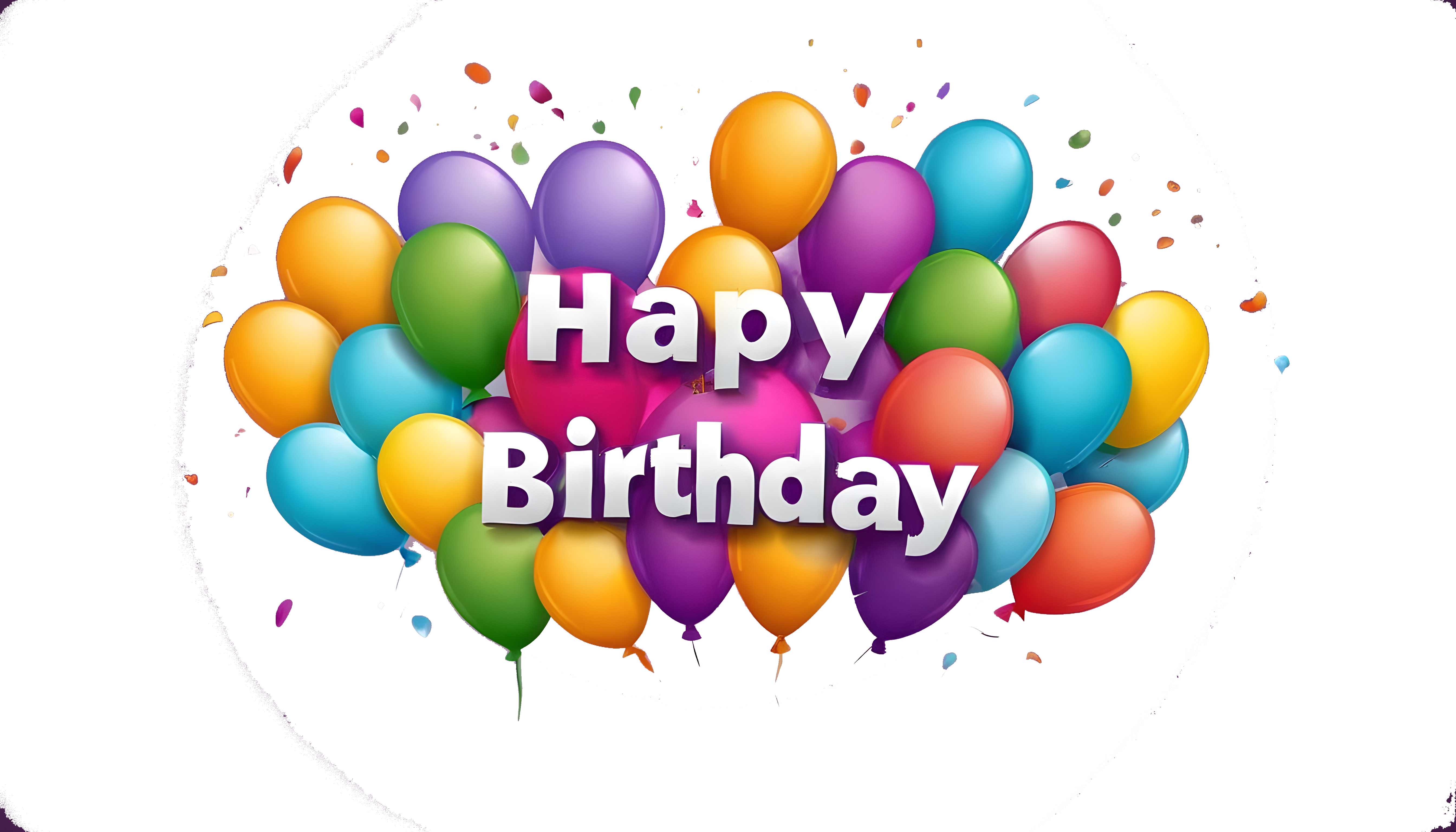 Free PNG Download: Happy Birthday Text with Balloons