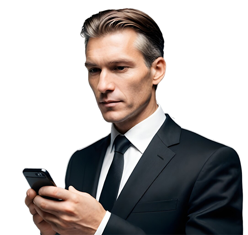 Professional Businessman with Mobile Phone: Free PNG Image