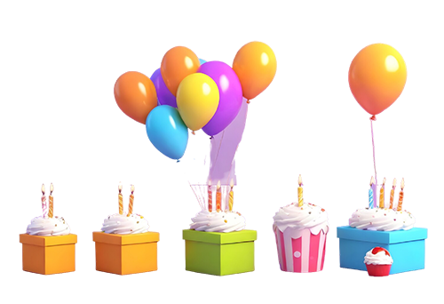 Festive Birthday Gift Boxes: Free PNG Image