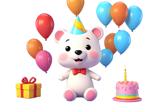Happy Birthday Gift Boxes with Teddy: Free PNG Image