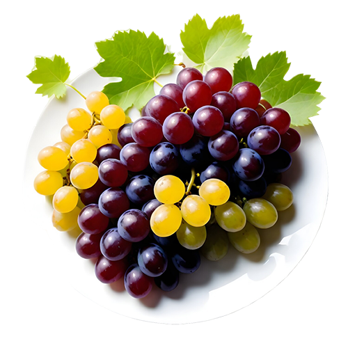 Plate of Red and Green Grapes: Free PNG Image