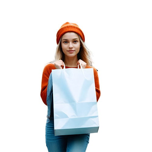 Free PNG Image of Beautiful Girl with Shopping Bag | FreePNG.net