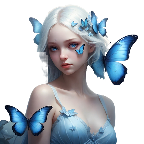 Free PNG Fantasy Image: Girl Surrounded by Butterflies | FreePNG.net