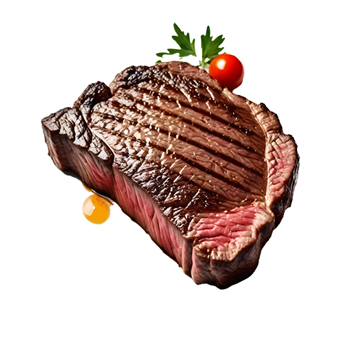 Cooked Steak on Plate, Download Free PNG Image
