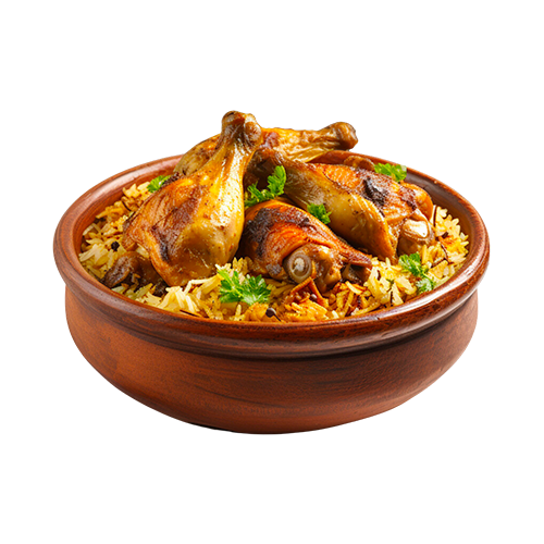 Chicken Biryani Bowl - Transparent Background for Food Design