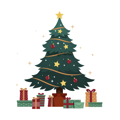 Vintage Christmas Tree Free PNG Image - Transparent Background