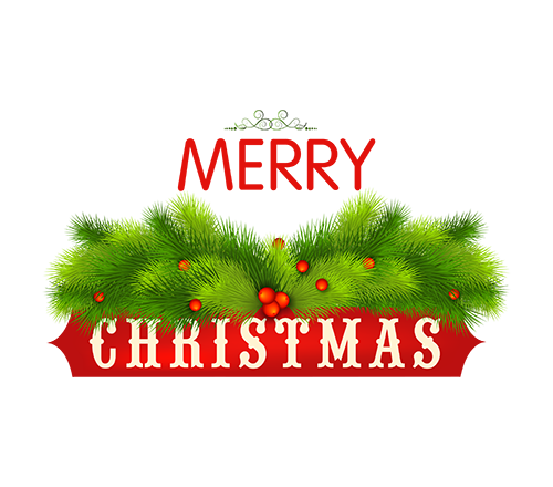 Decorative Merry Christmas PNG Clipart | Festive Holiday Design