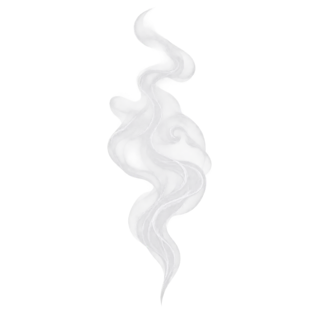 Delicate white steam rising in a loose curling ribbon