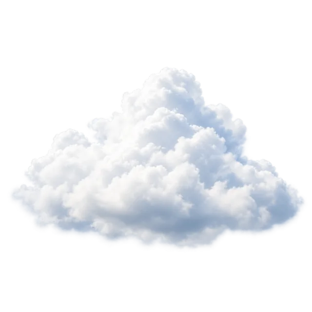 Puffy white cloud with a raised center and softly shaded billows