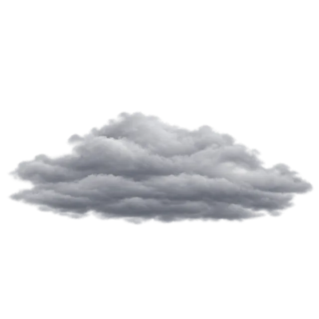 Wide gray cloud formed from several low overlapping layers