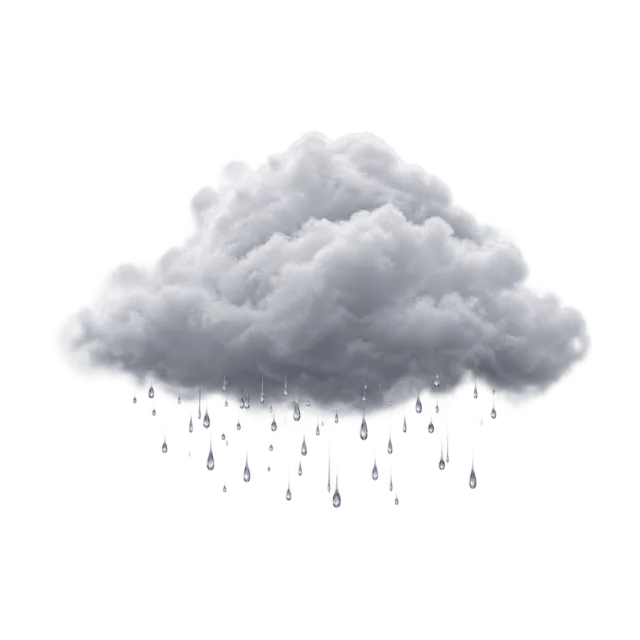 Pale gray cloud with a sparse shower of small falling droplets