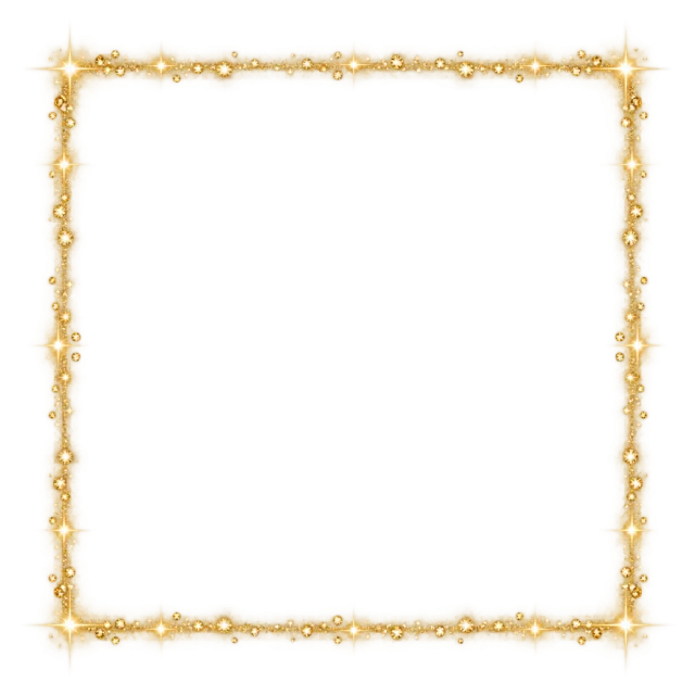 Thin square border of tiny golden glints with brighter corner sparkles
