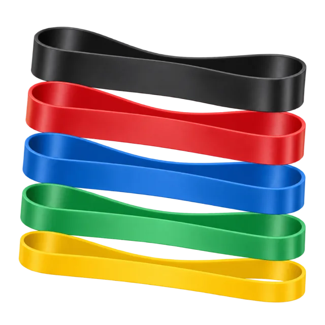 Black, red, blue, green and yellow resistance loops overlap