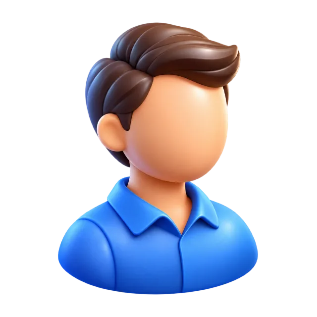 A faceless brown-haired profile avatar wearing a blue collared shirt