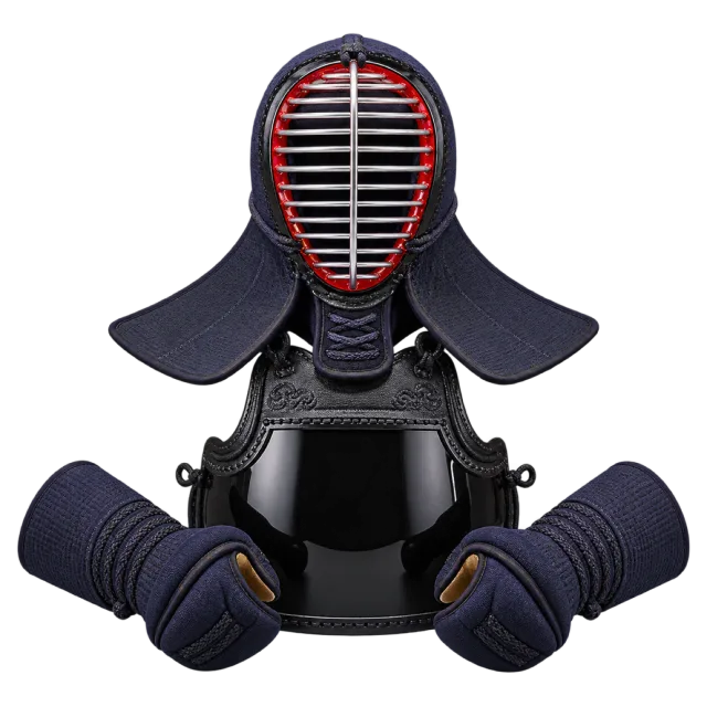 Kendo armor set with face grille, chest protector and padded gloves