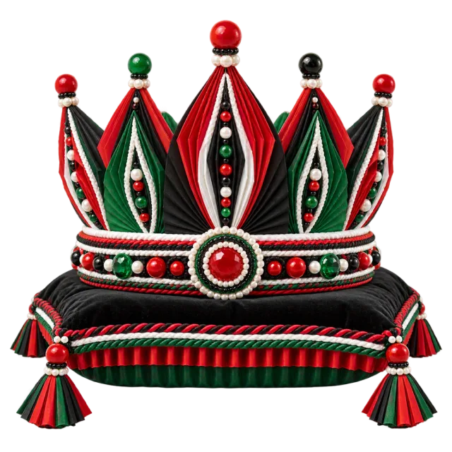 Black, red and green pointed party crown
