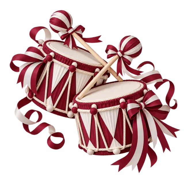 Burgundy and cream drum pair with bows