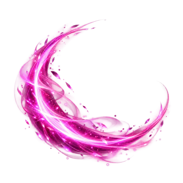 Magenta crescent sweep with a bright inner trail