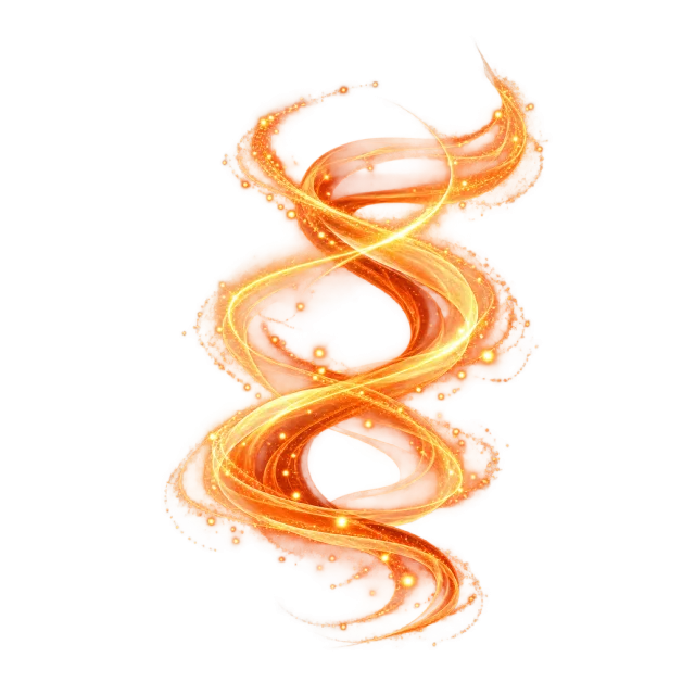Orange spiraling double light stream