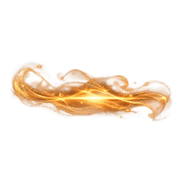 Amber horizontal light sheet with curled ends