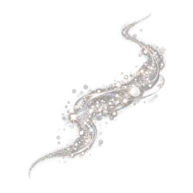 Silver-colored diagonal bokeh river with white circles