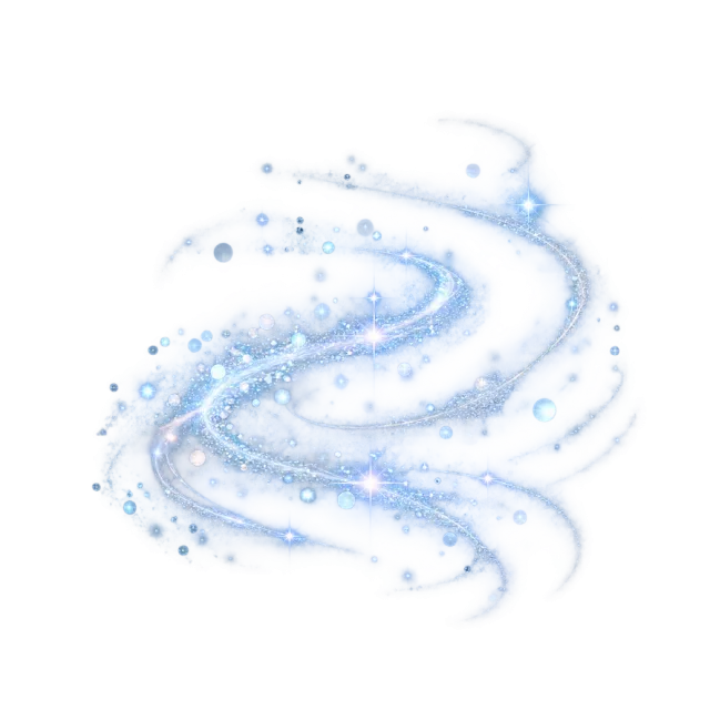 Pale blue winding trail with tiny light dots