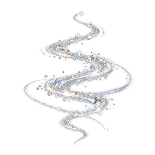 Silver-colored spiral with small diamond glints