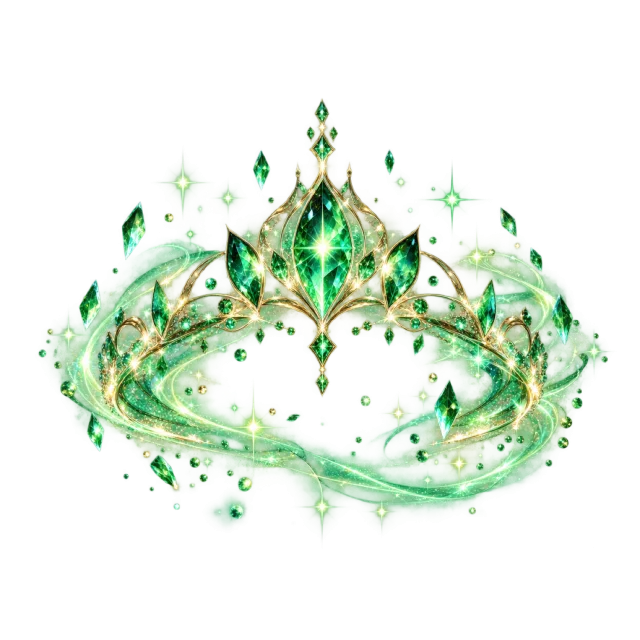 Emerald jeweled crown-shaped light effect