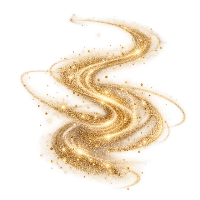 Champagne-colored winding glitter vortex