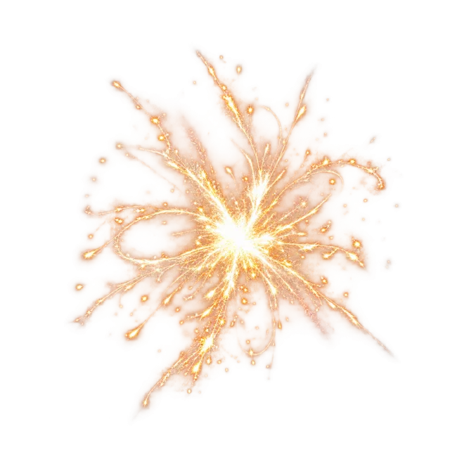 Pale golden branching spark burst