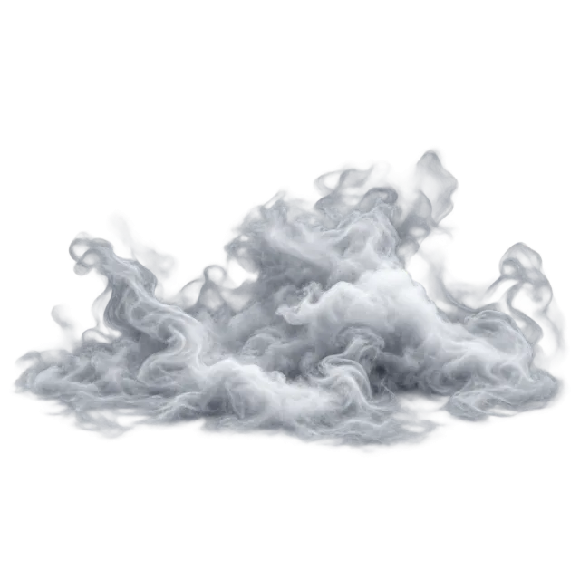 Low silver-gray rolling smoke cloud
