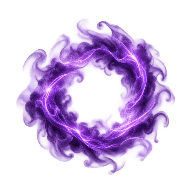 Purple smoke ring with a clear center