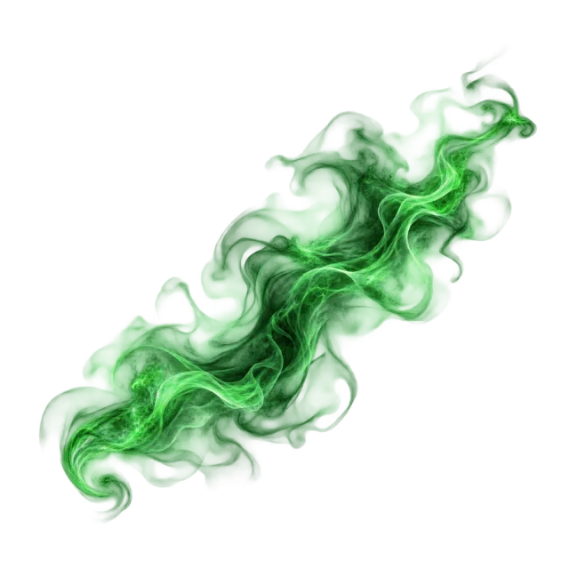 Green diagonal smoke wisp