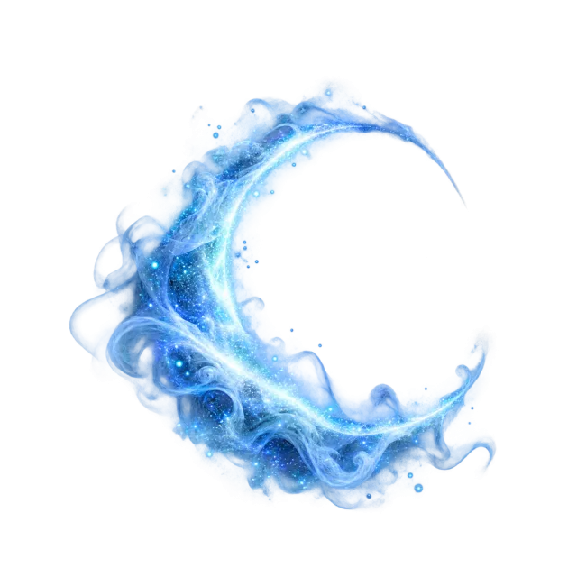 Cool blue mist crescent