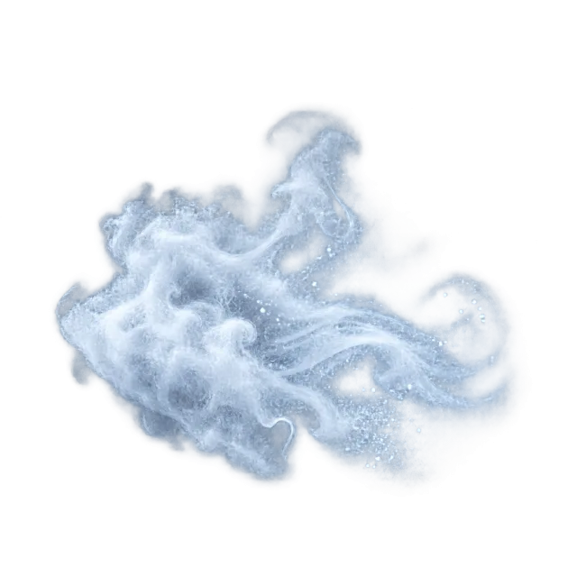 Frosty blue vapor puff with soft cloudy edges