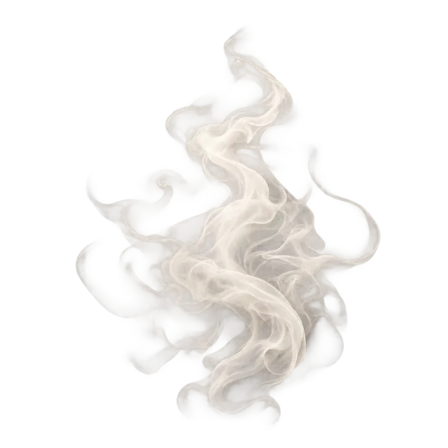 Ivory steam curls forming a layered plume