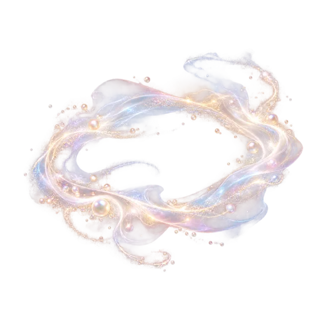 Pearlescent elliptical mist halo