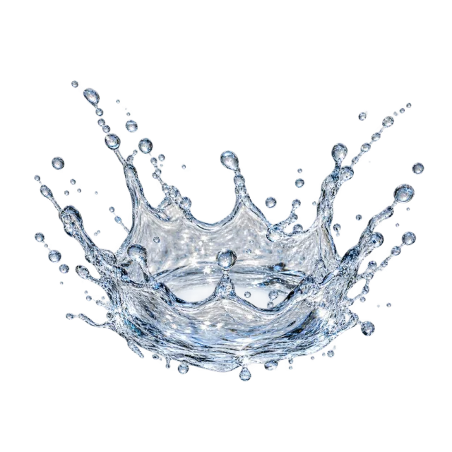 Clear water crown with raised splash points