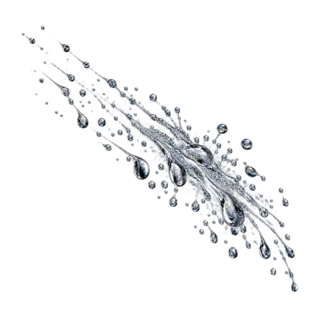 Silver-gray diagonal spray of rain-like droplets
