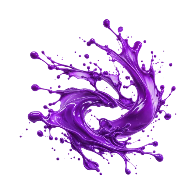 Thick purple paint splatter with curved arms