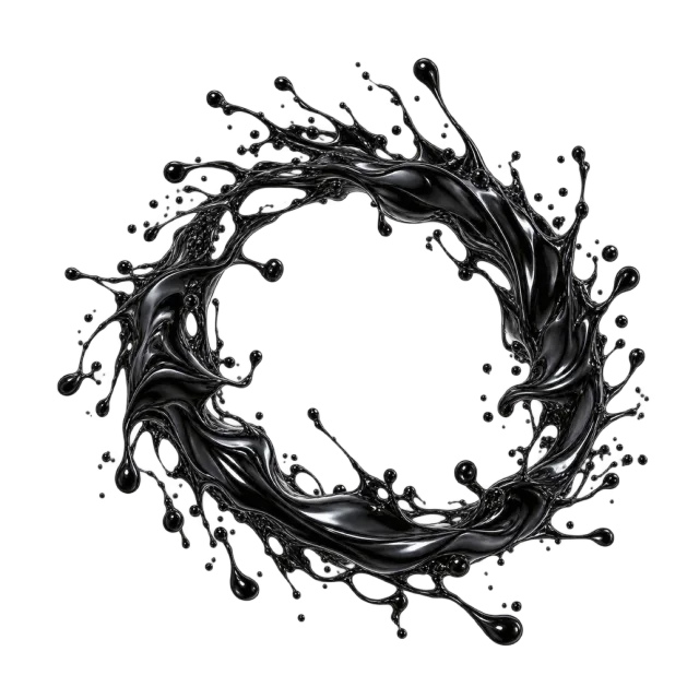 Glossy black ink splash ring