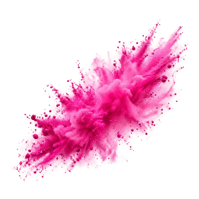 Hot pink diagonal powder plume