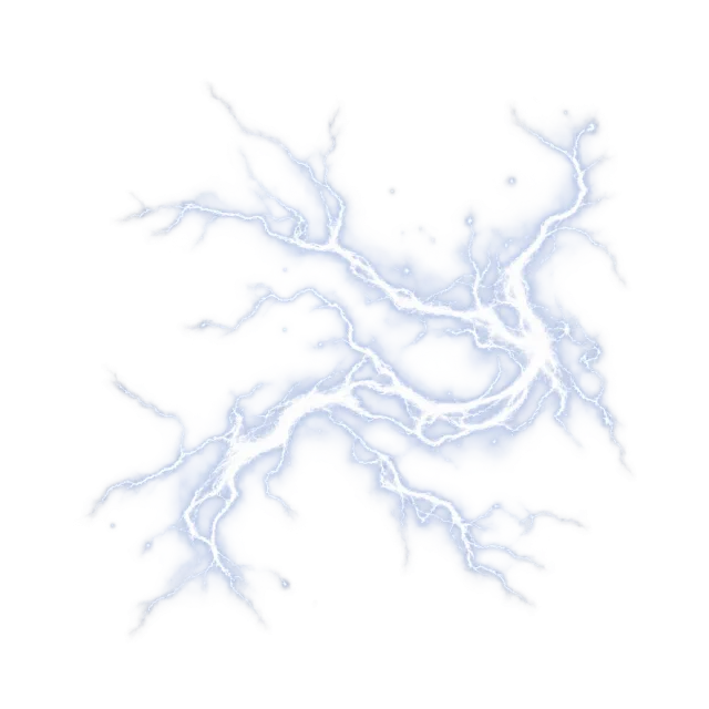 White electrical arc with pale branching bolts