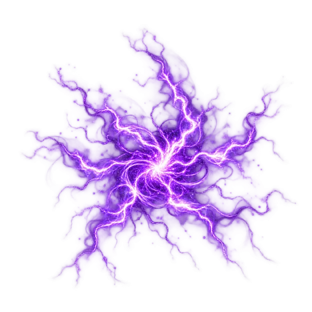 Purple branching energy web with a bright center