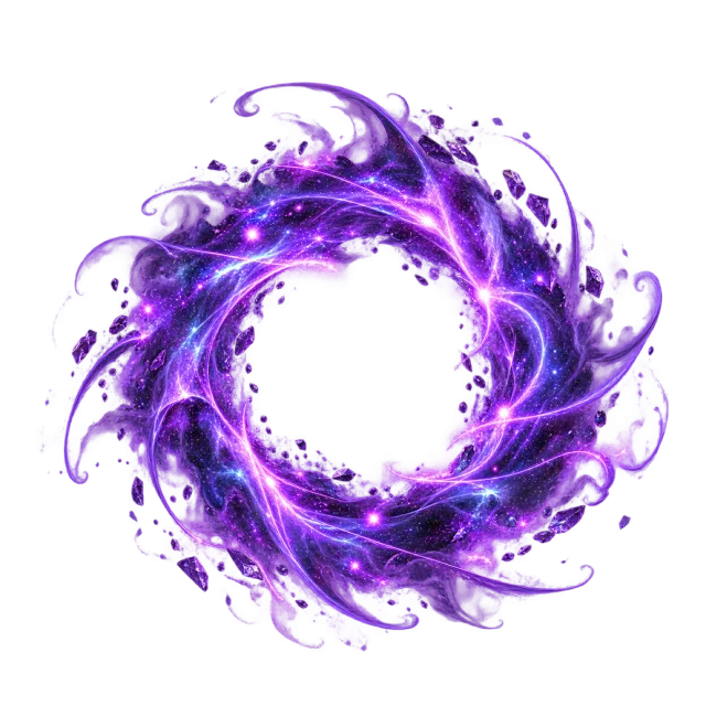 Violet vortex portal with a clear center