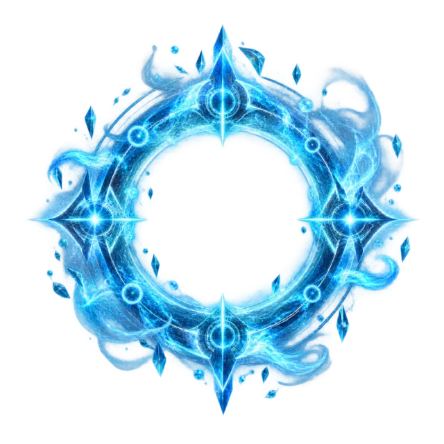 Cyan geometric portal with pointed light accents