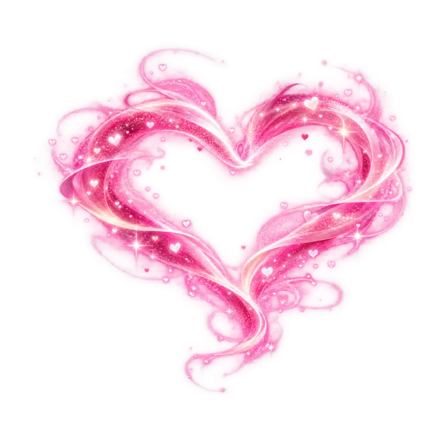 Pink heart-shaped magic swirl