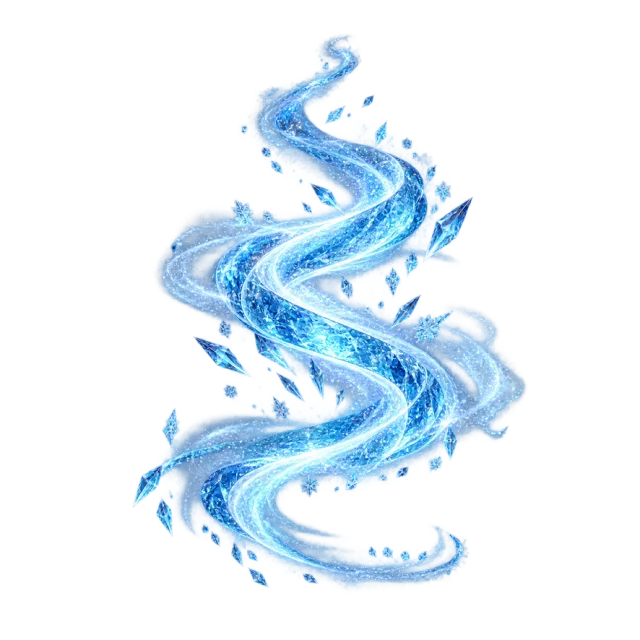 Blue icy helix with floating shard-like accents