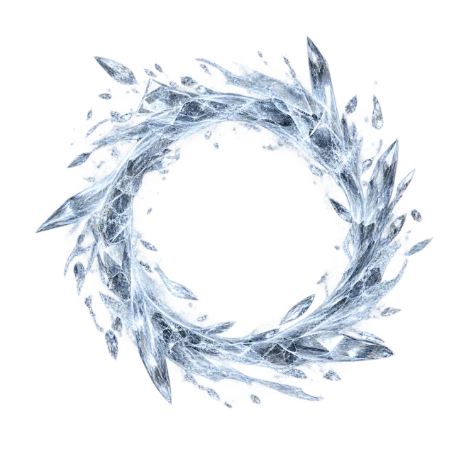 Silver-blue cracked ice ring